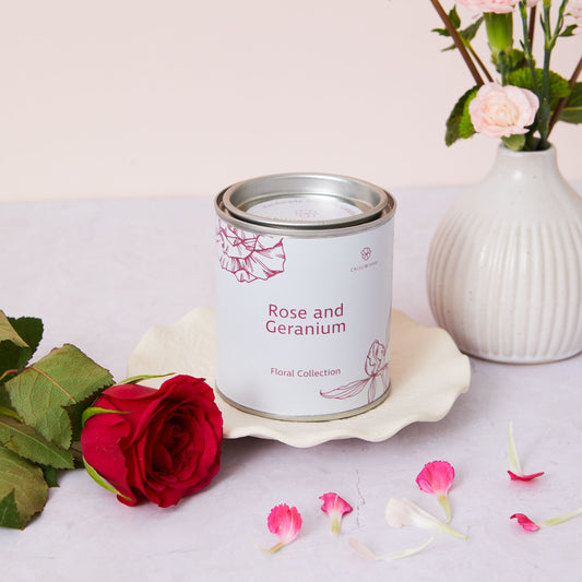 Rose and Geranium Fragranced Candle