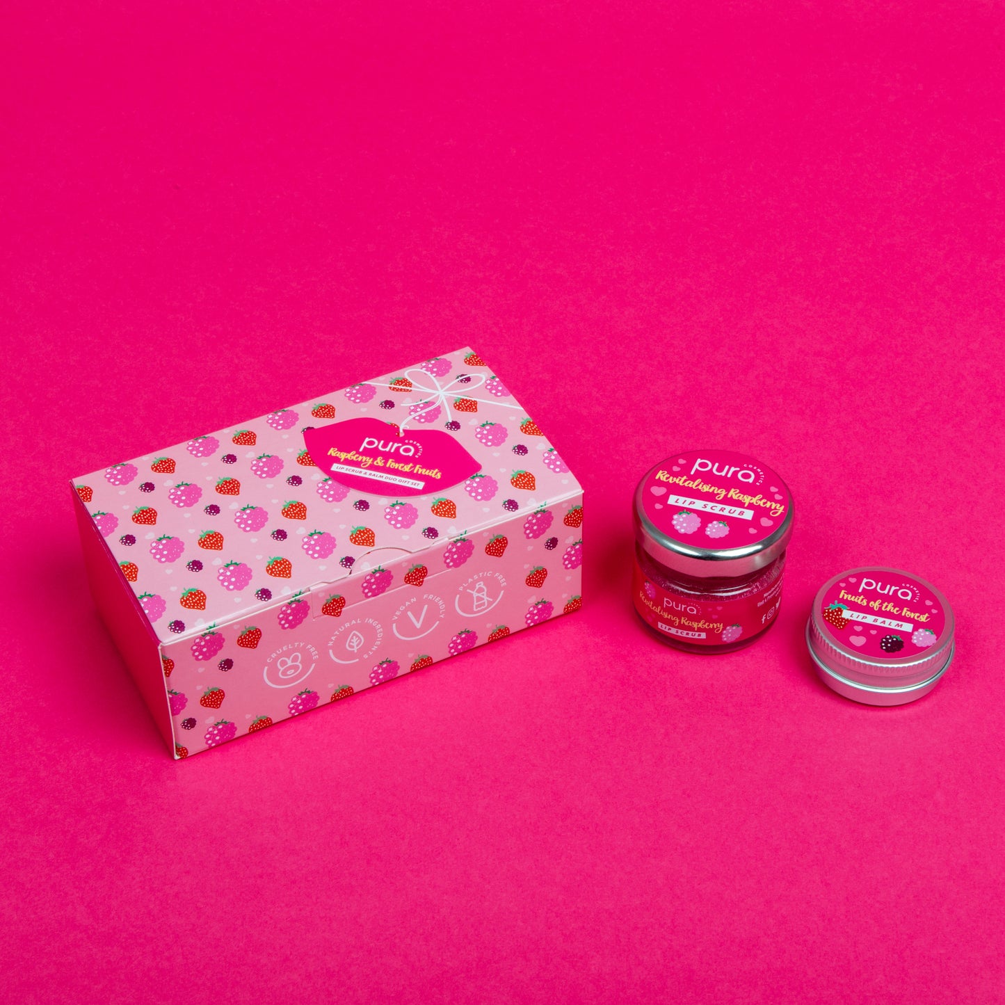 Raspberry & Forest Fruits Lip Scrub & Balm Duo Gift Set