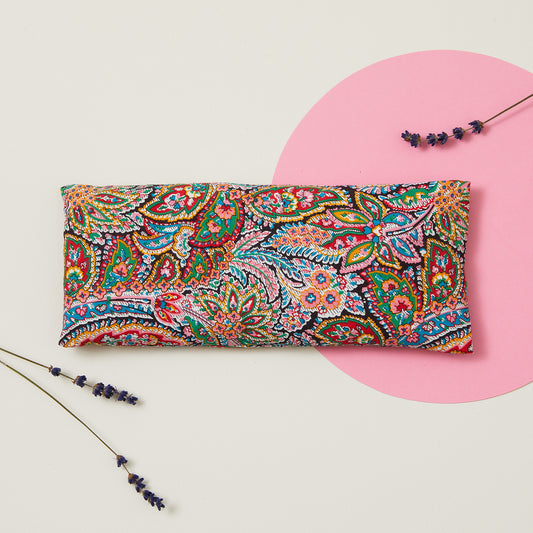 Relaxation Lavender Eye Pillow  - Red Paisley Pattern